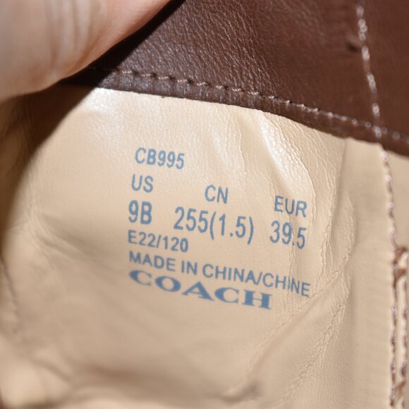 $350 COACH Lacey Bootie BUCKLED CHUNKY LEATHER BROWN GOLD HARDWARE 9 (MF6) - Picture 8 of 8